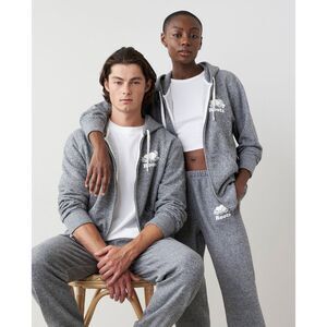 Roots Canada Original Full Zip Hoodie Gray White Logo Men's Small Women's Medium